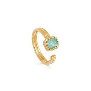 Missoma Amazonite Gold Lena Ring size M 6.5